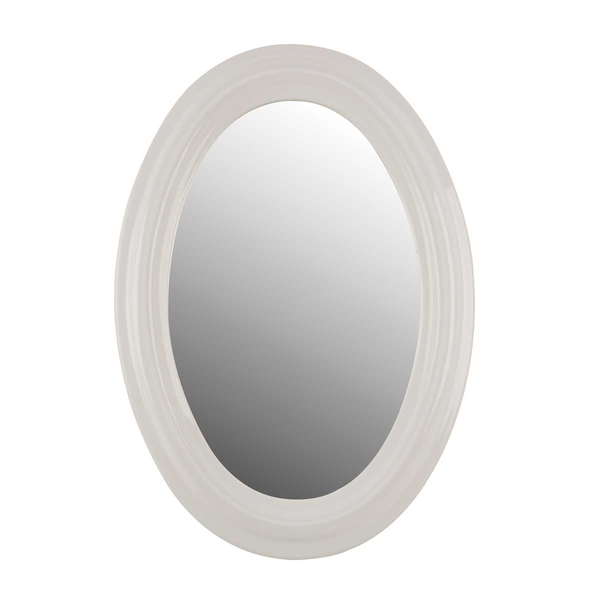 Bathroom Mirror White Porcelain Frame Oval