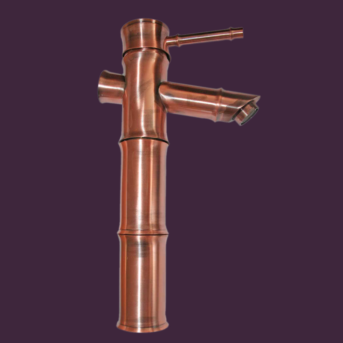 Bathroom Faucet Antique Copper Bamboo Single Hole 1 Handle