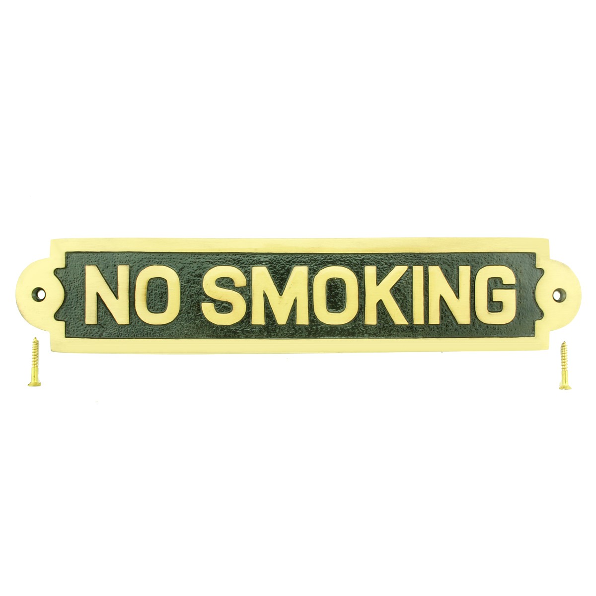 Solid Brass Sign NO SMOKING Polished Brass Plaques