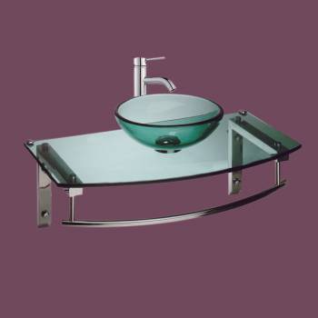 Wall Mount Glass Sink Bathroom Console Combo Package