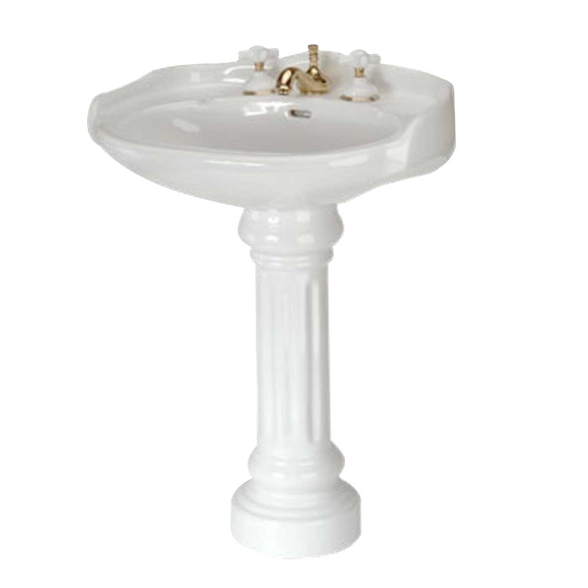 Victorian Pedestal Sink Off White China 8