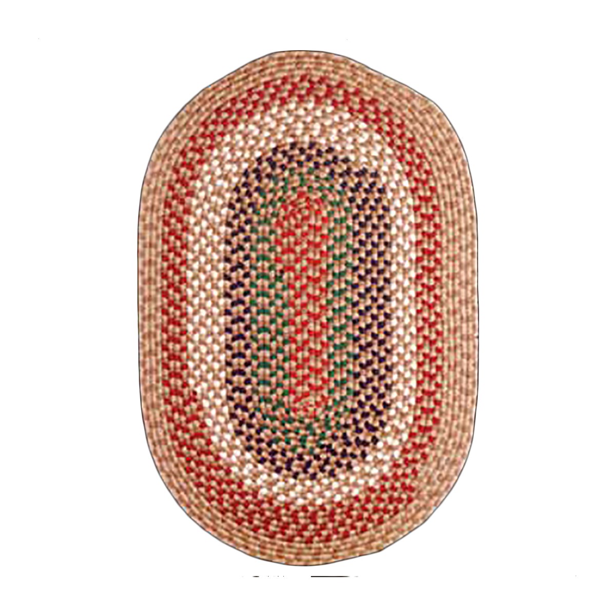 Oval Area Rug 6' x 4' Red Nylon